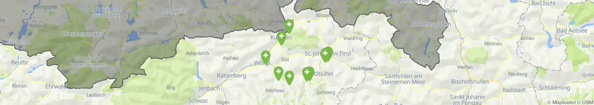 Kartenansicht für Apotheken-Notdienste in der Nähe von Scheffau am Wilden Kaiser (Gemeinde, Tirol) (60)